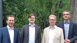 V.l.n.r.: Stefan Kahl, Dr. Emanuel John, Dr. Christoph Riederer und Prof. Dr. Tobias Trappe setzen sich für die Menschenrechtsbildung an der HSPV NRW ein. (Foto: HSPV NRW)